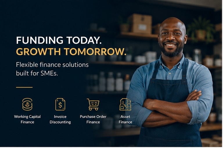 Kago FS funding solutions panel showing four finance products for SMEs
